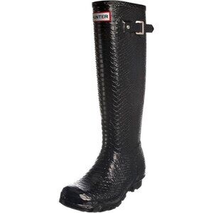 NEW Hunter Hunter Carnaby Boa Snake Rain Boots Black EU 35 36 US 5 UK 3